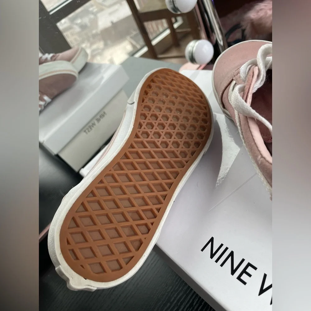 Vans Old Skool Canvas Low Cut Light Baby Pink and White Sneakers - Picture 11 of 11